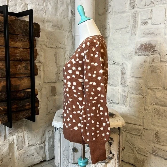 NWT | Dee Elly | Spotted Fawn Sweater - Picture 4 of 6